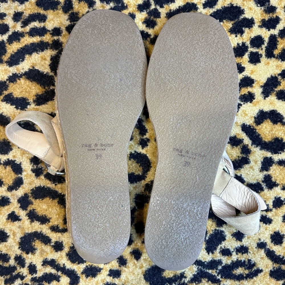 Rag & Bone Calla Suede Wedge Espadrille Sandal Size 39 US 9 - Picture 9 of 10